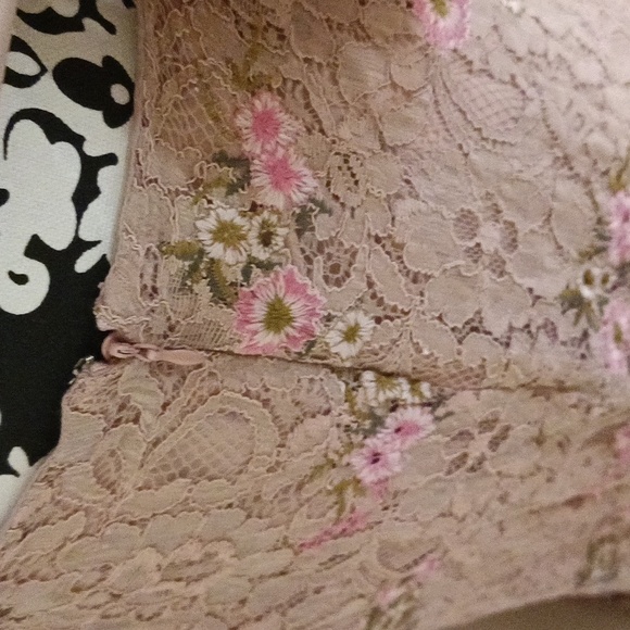 Sexy Lace floral pink backless dress - Picture 14 of 15